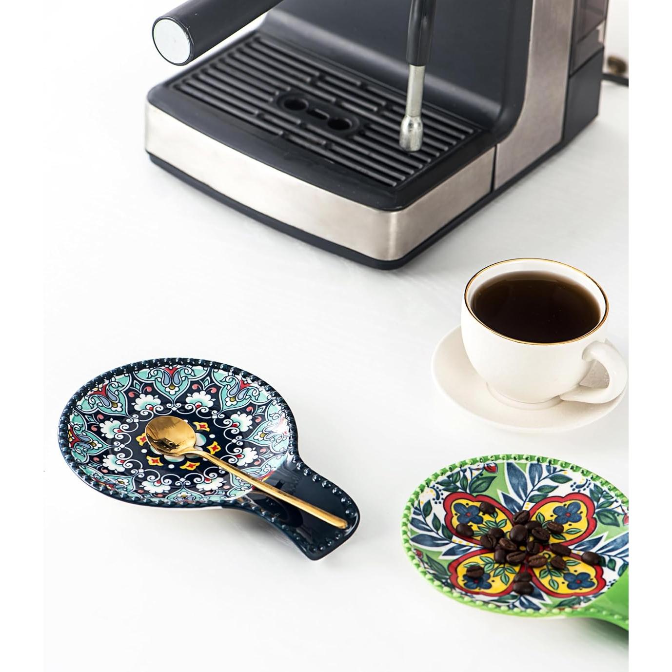 Soporte de Cuchara de Cerámica HENXFENLEAD 19.7x14 cm Bohemio