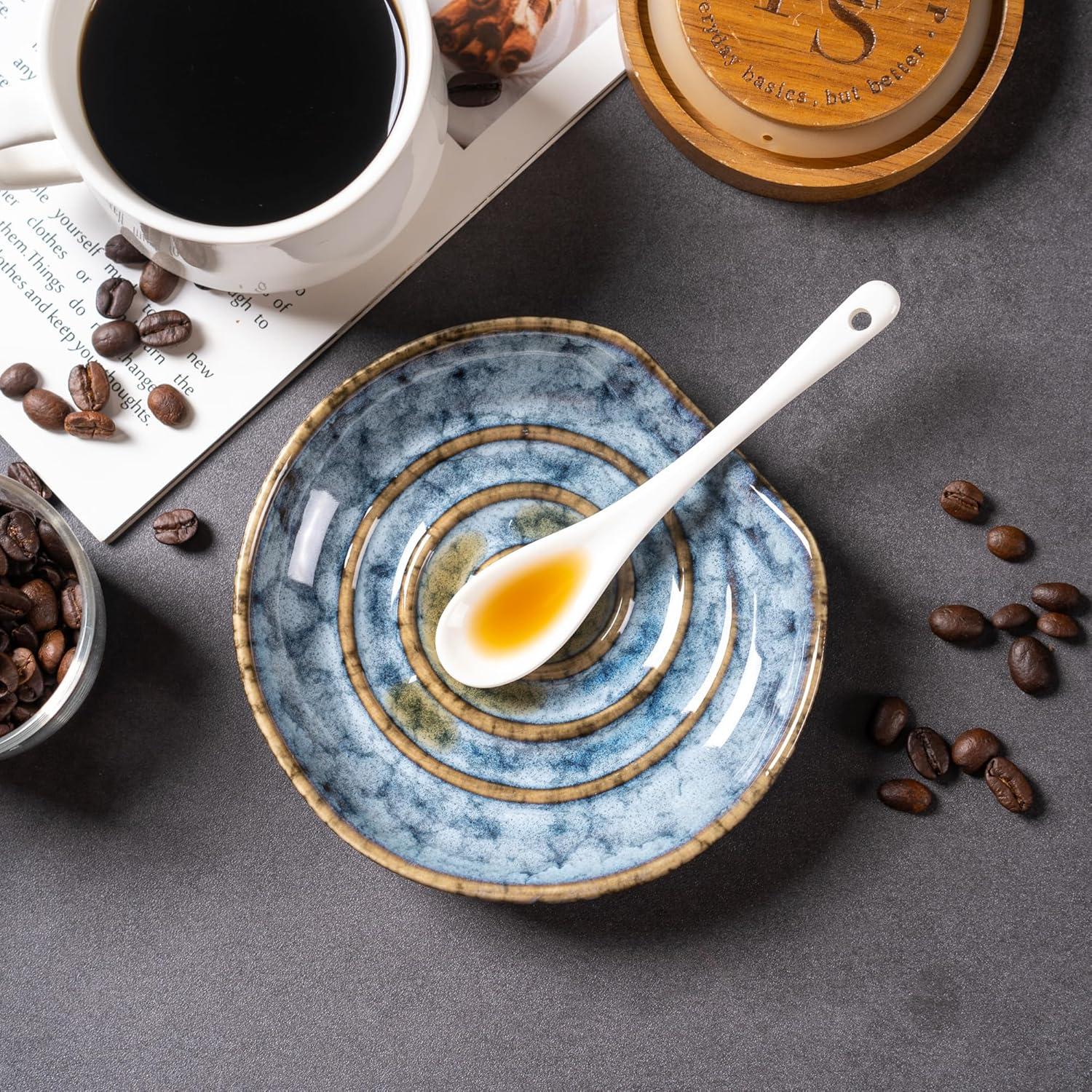 Soporte de Cuchara de Cerámica CAIGMO Gradiente Azul-Verde 12.7cm