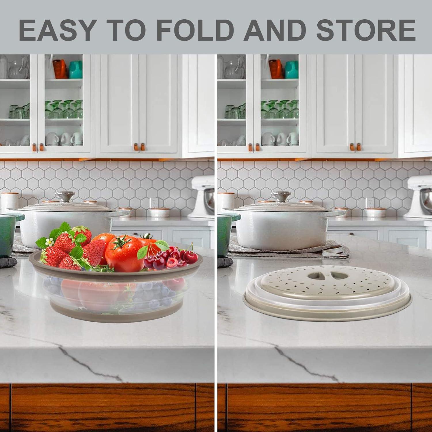 Aidacom Tapete y Cubierta de Microondas Multiusos 26.67 cm Gris