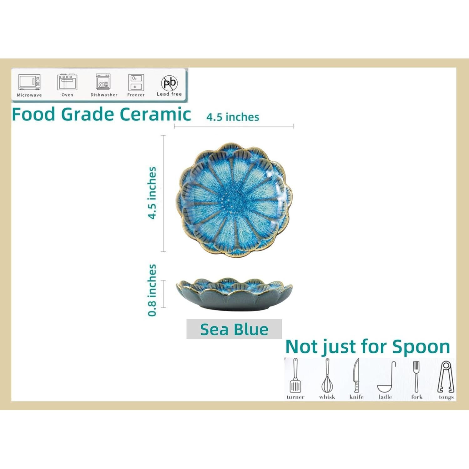 Reposapucheros de Cerámica TOPYOKK Flor Retro Azul Marino