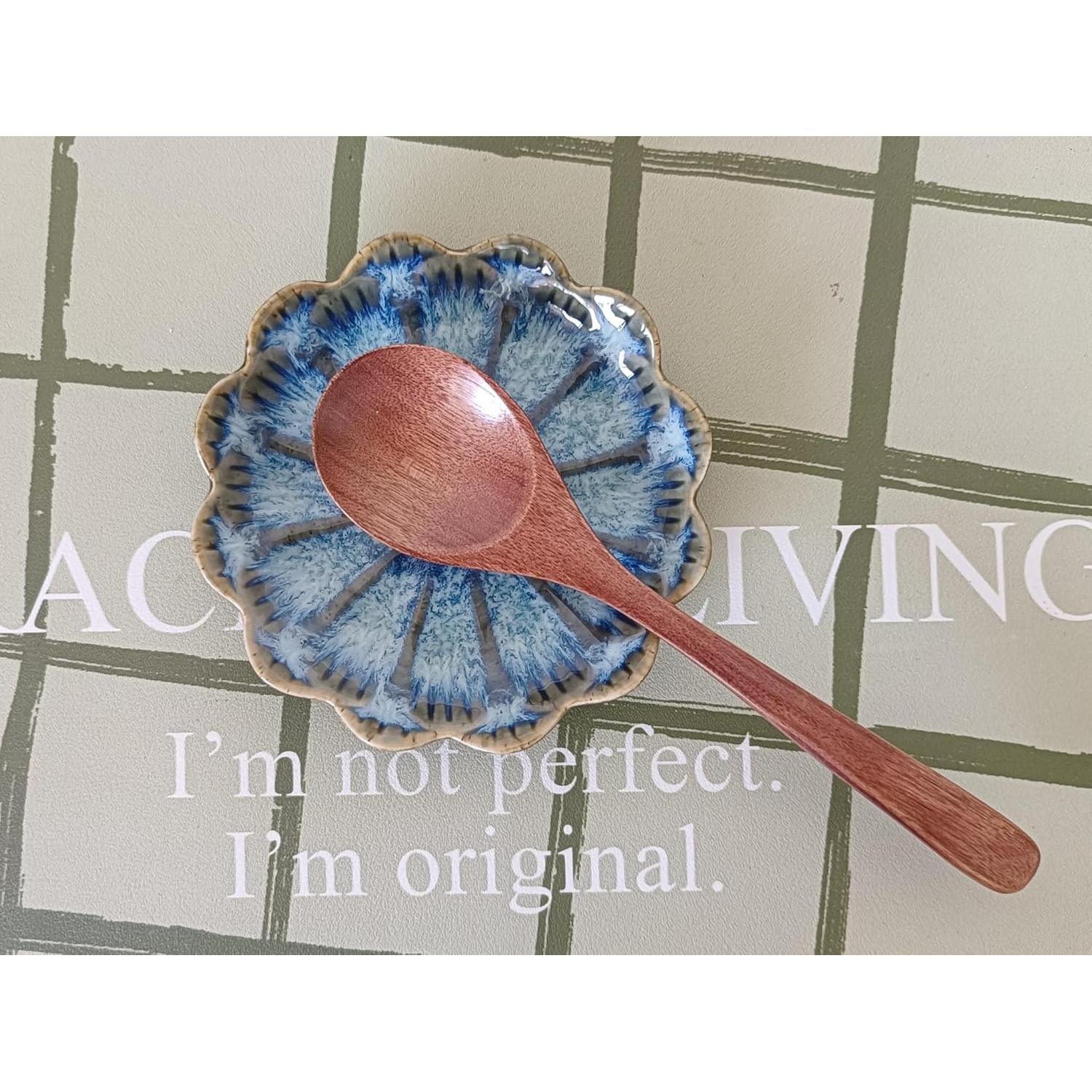 Reposapucheros de Cerámica TOPYOKK Flor Retro Azul Marino