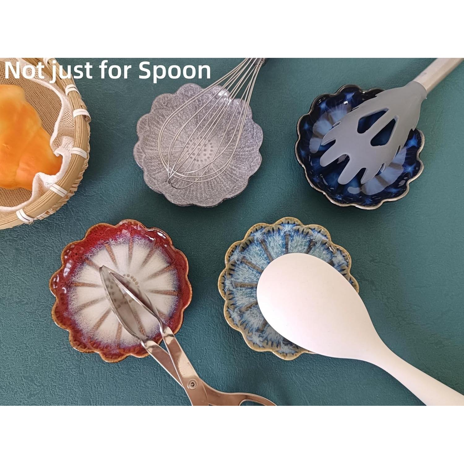 Reposapucheros de Cerámica TOPYOKK Flor Retro Azul Marino