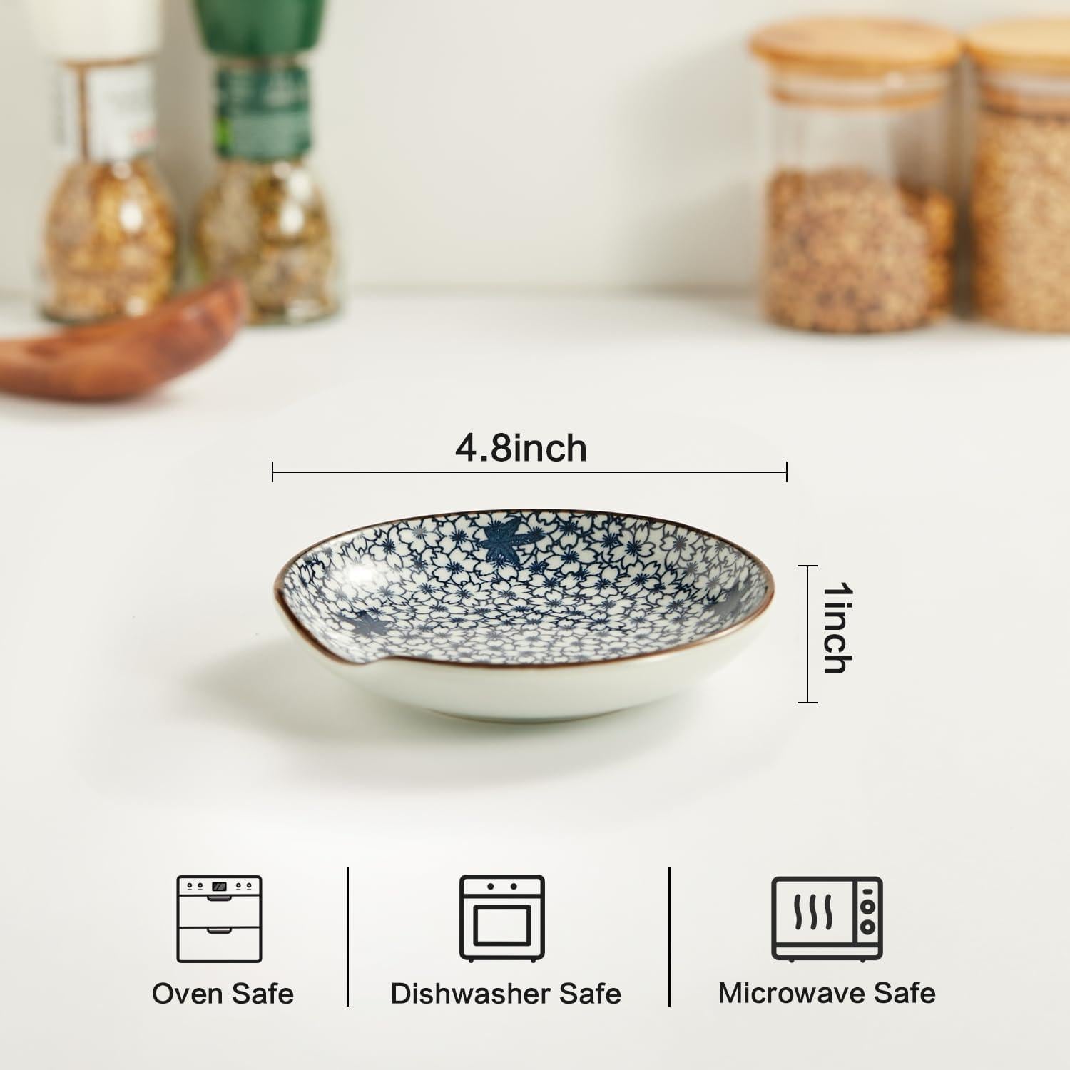 Juego de 4 Soportes de Cuchara de Cerámica Linyona 12.19 cm