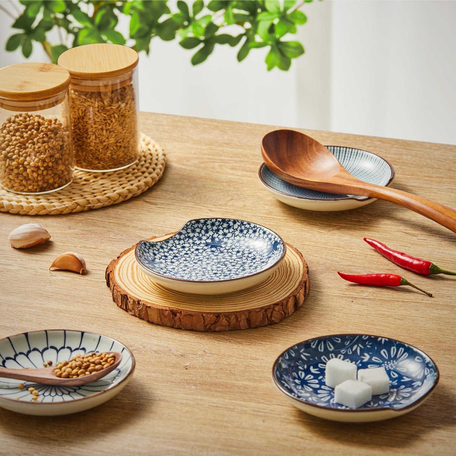 Juego de 4 Soportes de Cuchara de Cerámica Linyona 12.19 cm