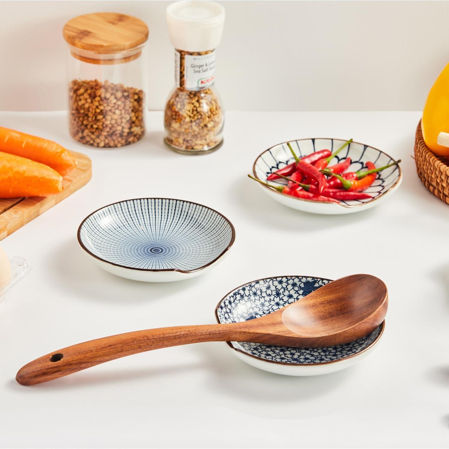 Juego de 4 Soportes de Cuchara de Cerámica Linyona 12.19 cm