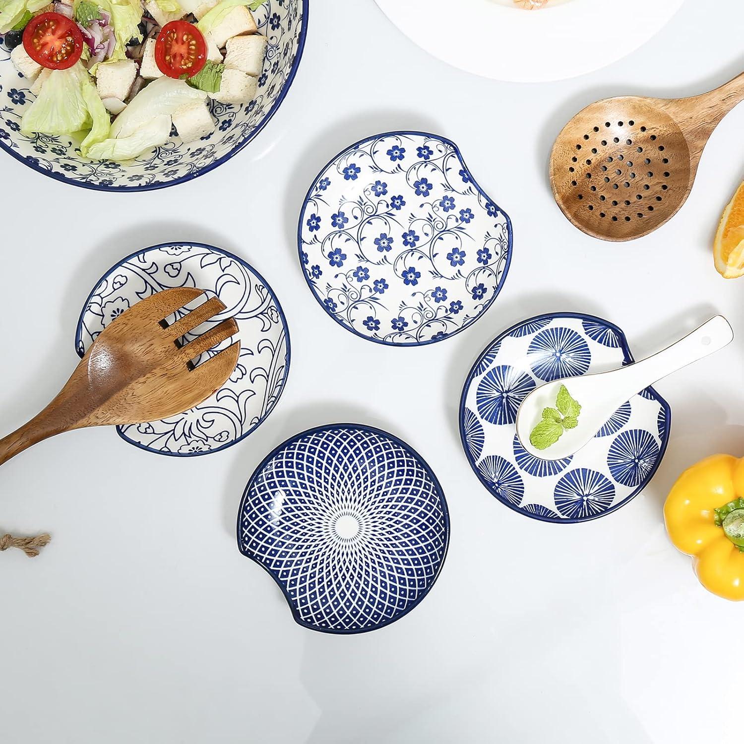 Soporte de Cuchara de Cerámica Selamica 11.7 cm Azul Vintage