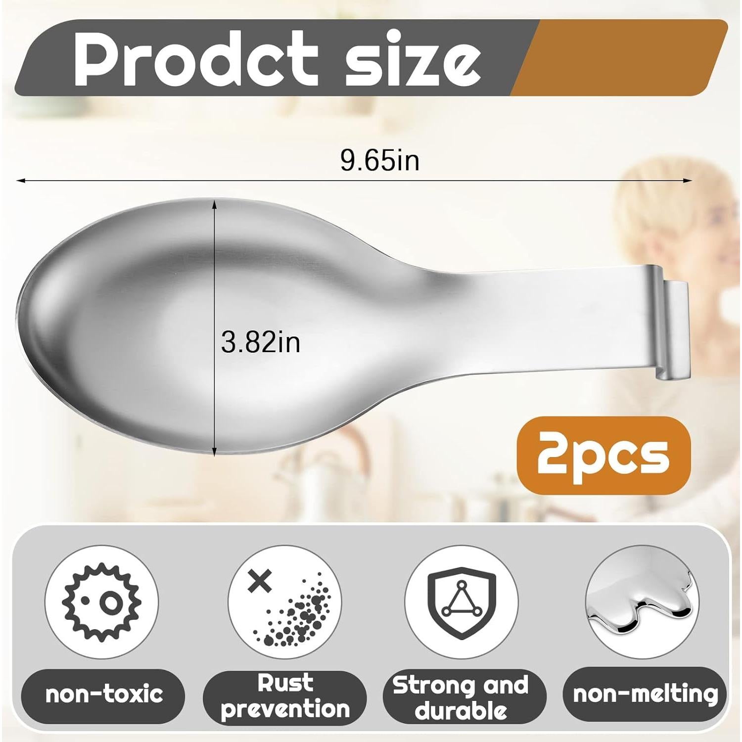 Soporte de Cuchara Acero Inoxidable Nuanchu 6 Pcs 24.5x9.7cm