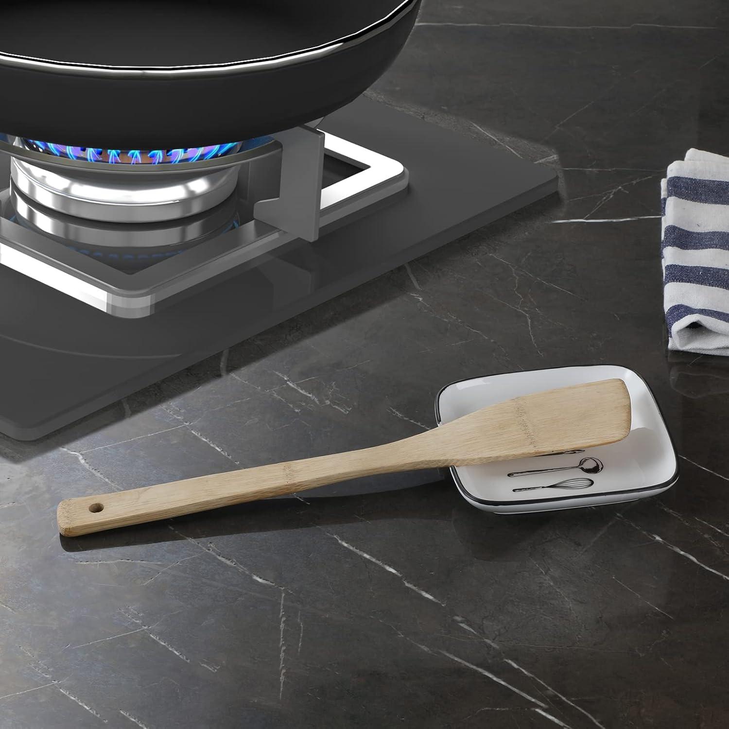 Soporte de Cuchara de Cerámica GDCZ Blanco 12.7 cm Resistente al Calor