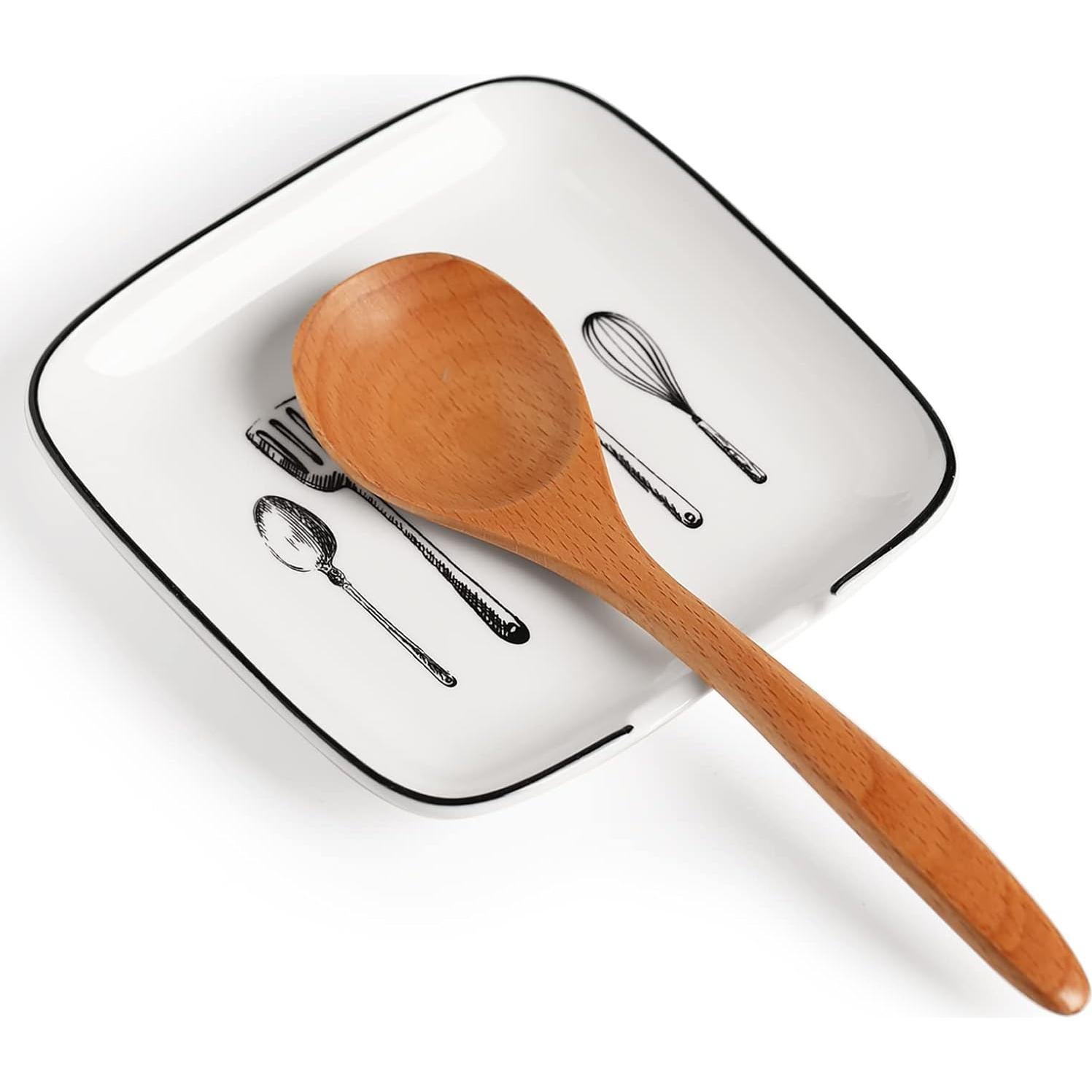 Soporte de Cuchara de Cerámica GDCZ Blanco 12.7 cm Resistente al Calor