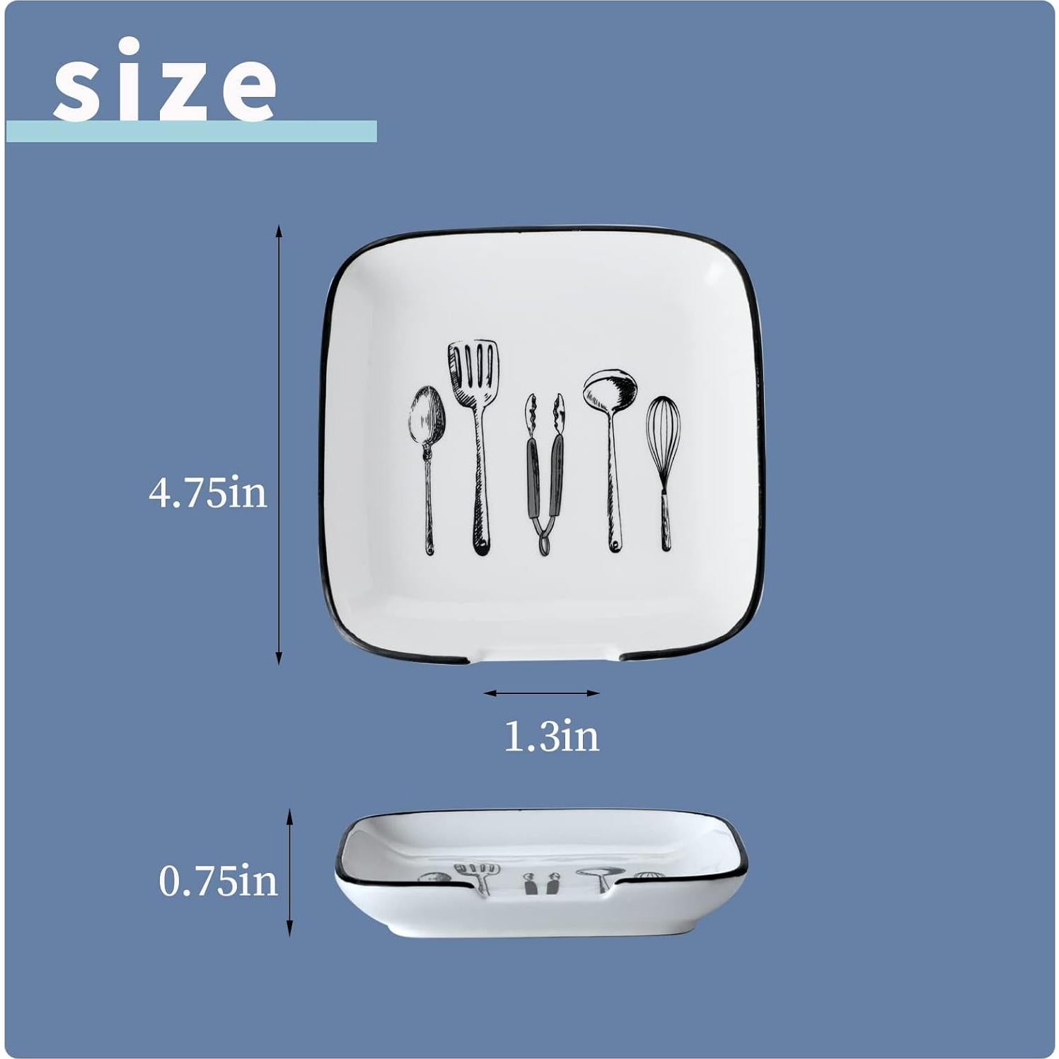 Soporte de Cuchara de Cerámica GDCZ Blanco 12.7 cm Resistente al Calor