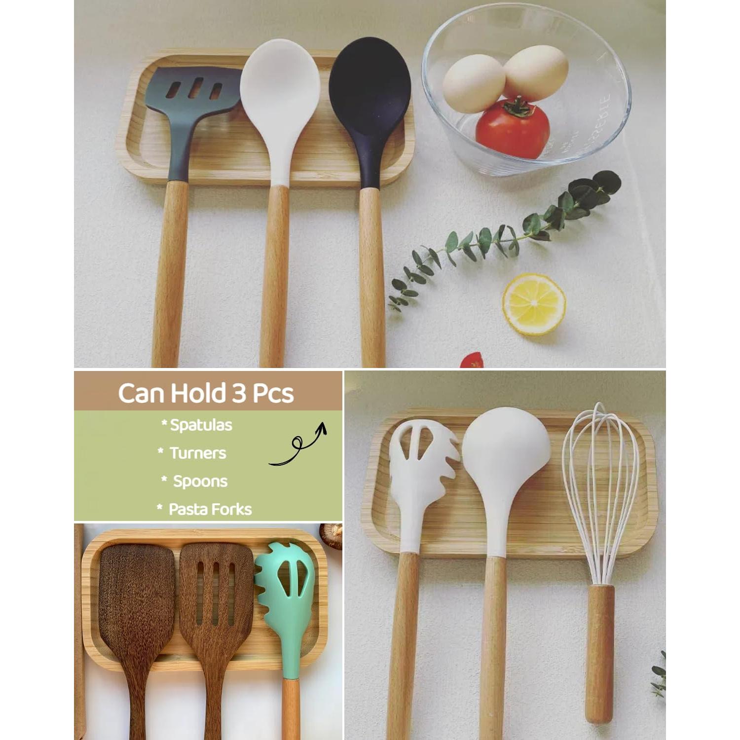 Descanso de Cuchara de Bambú SIVOTAMI 24.6x14 cm Antideslizante