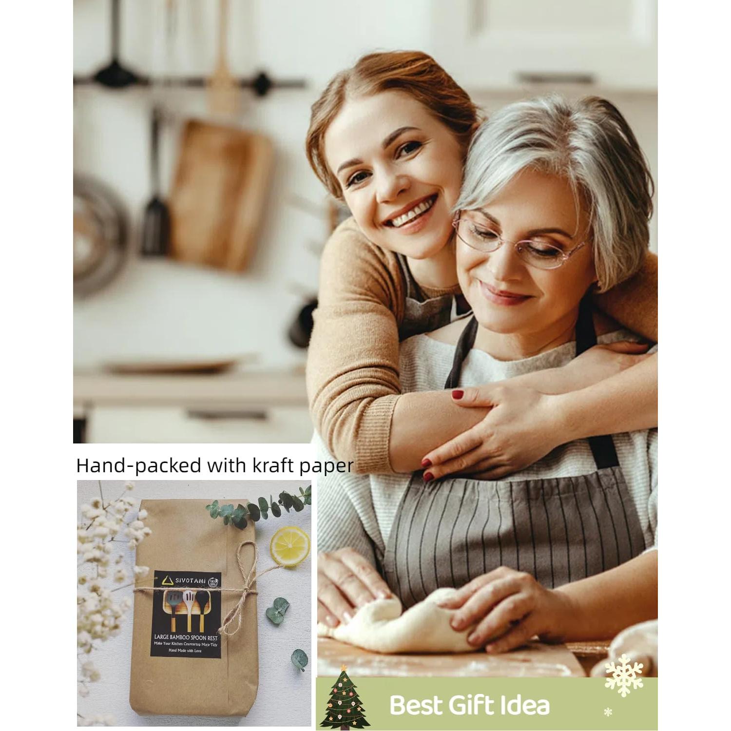 Descanso de Cuchara de Bambú SIVOTAMI 24.6x14 cm Antideslizante