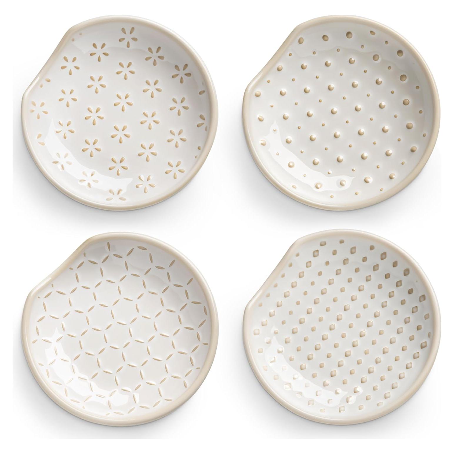 MALACASA Soportes de Cuchara de Cerámica 4 Pzs 12.7 cm