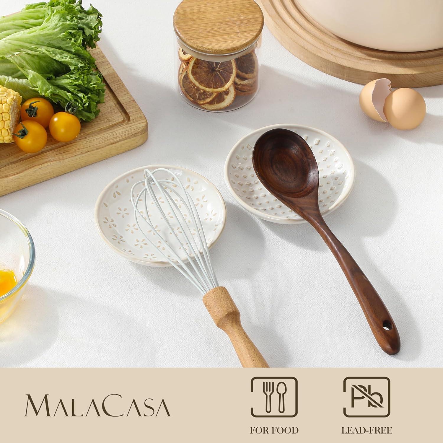 MALACASA Soportes de Cuchara de Cerámica 4 Pzs 12.7 cm