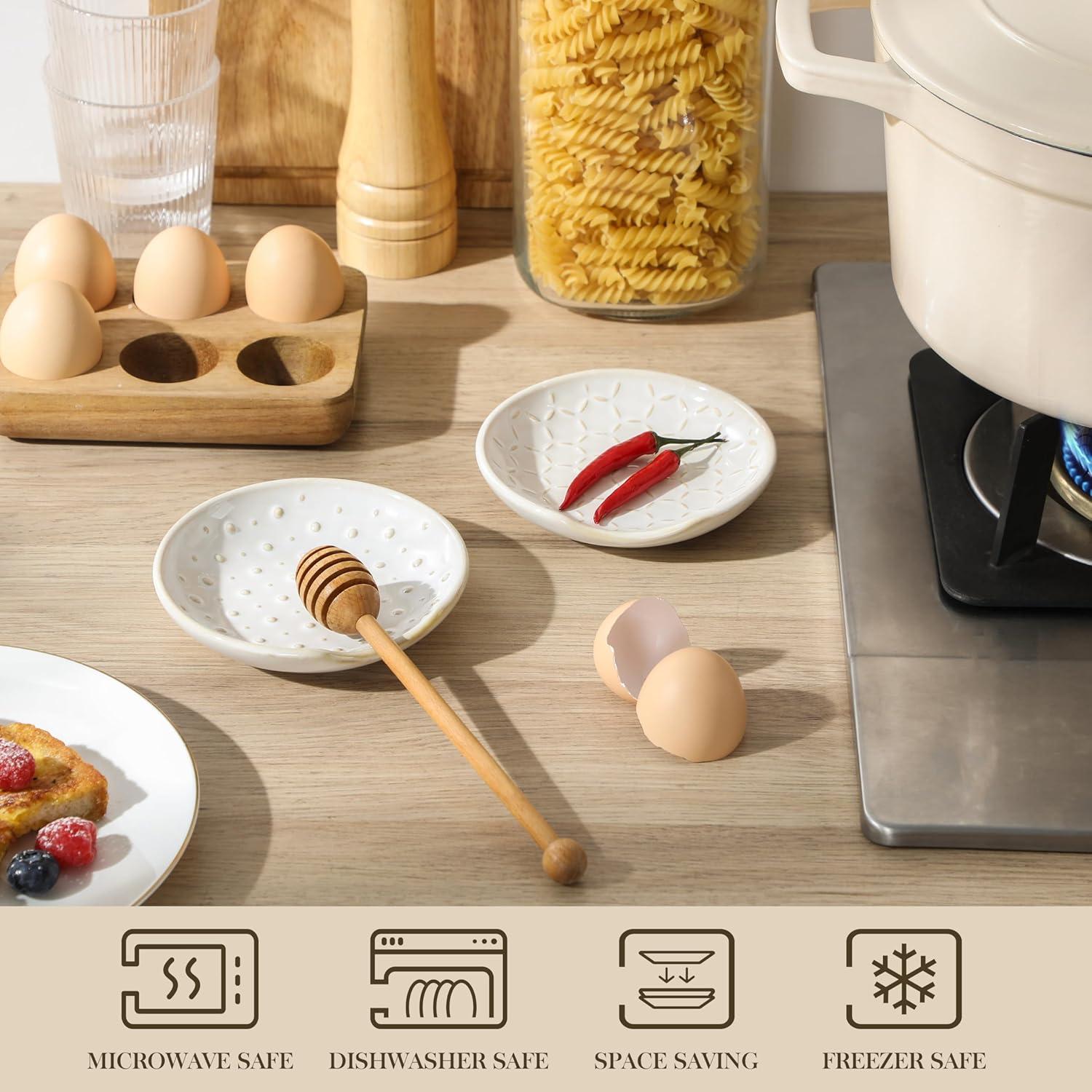 MALACASA Soportes de Cuchara de Cerámica 4 Pzs 12.7 cm