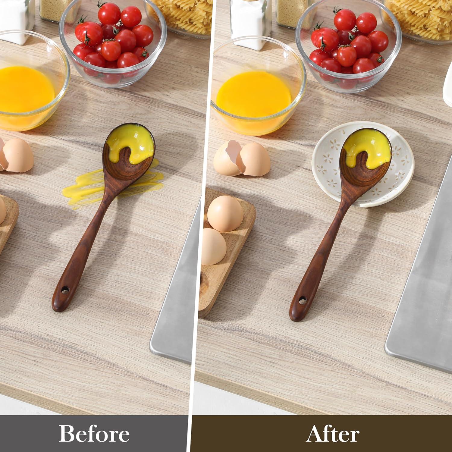 MALACASA Soportes de Cuchara de Cerámica 4 Pzs 12.7 cm