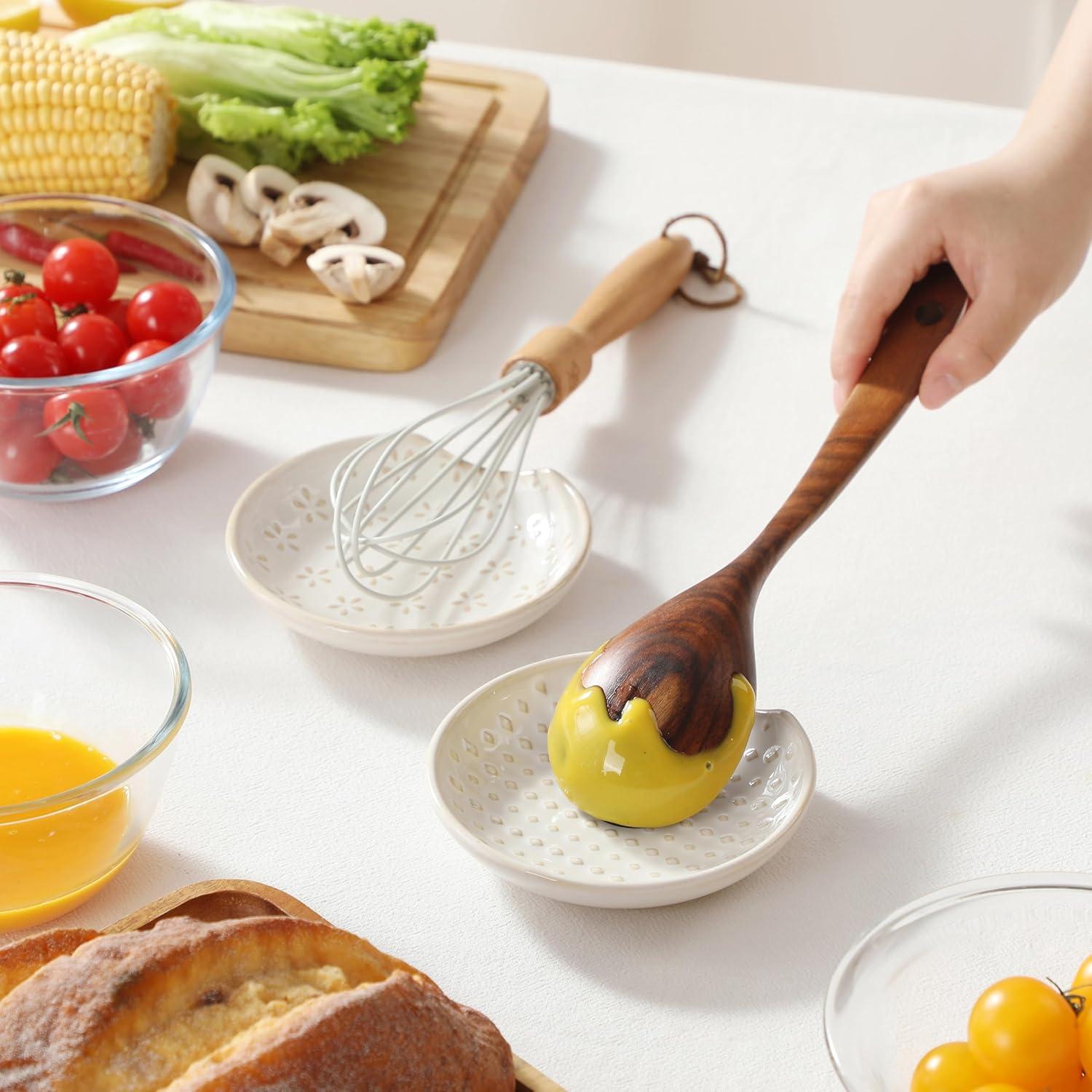 MALACASA Soportes de Cuchara de Cerámica 4 Pzs 12.7 cm