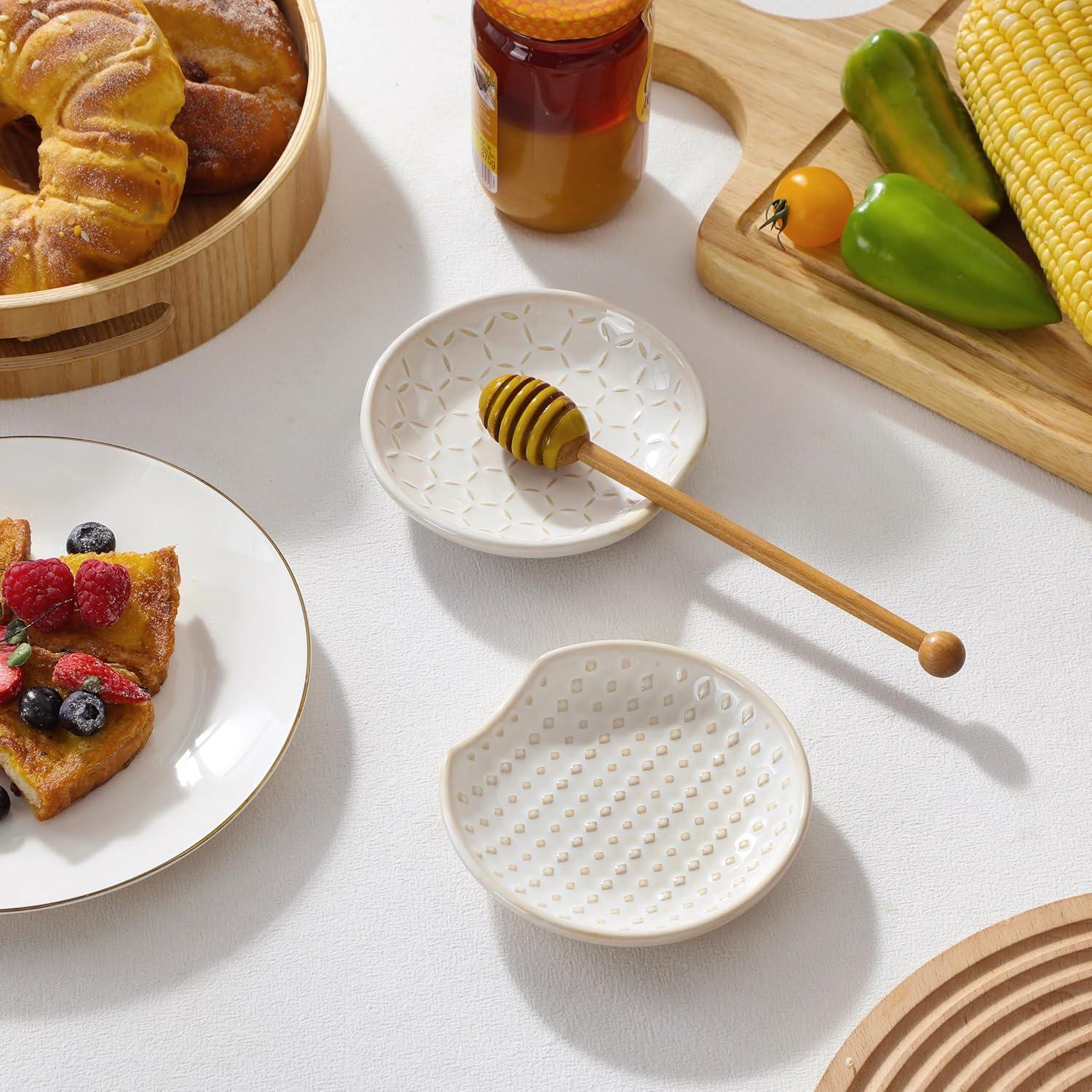 MALACASA Soportes de Cuchara de Cerámica 4 Pzs 12.7 cm