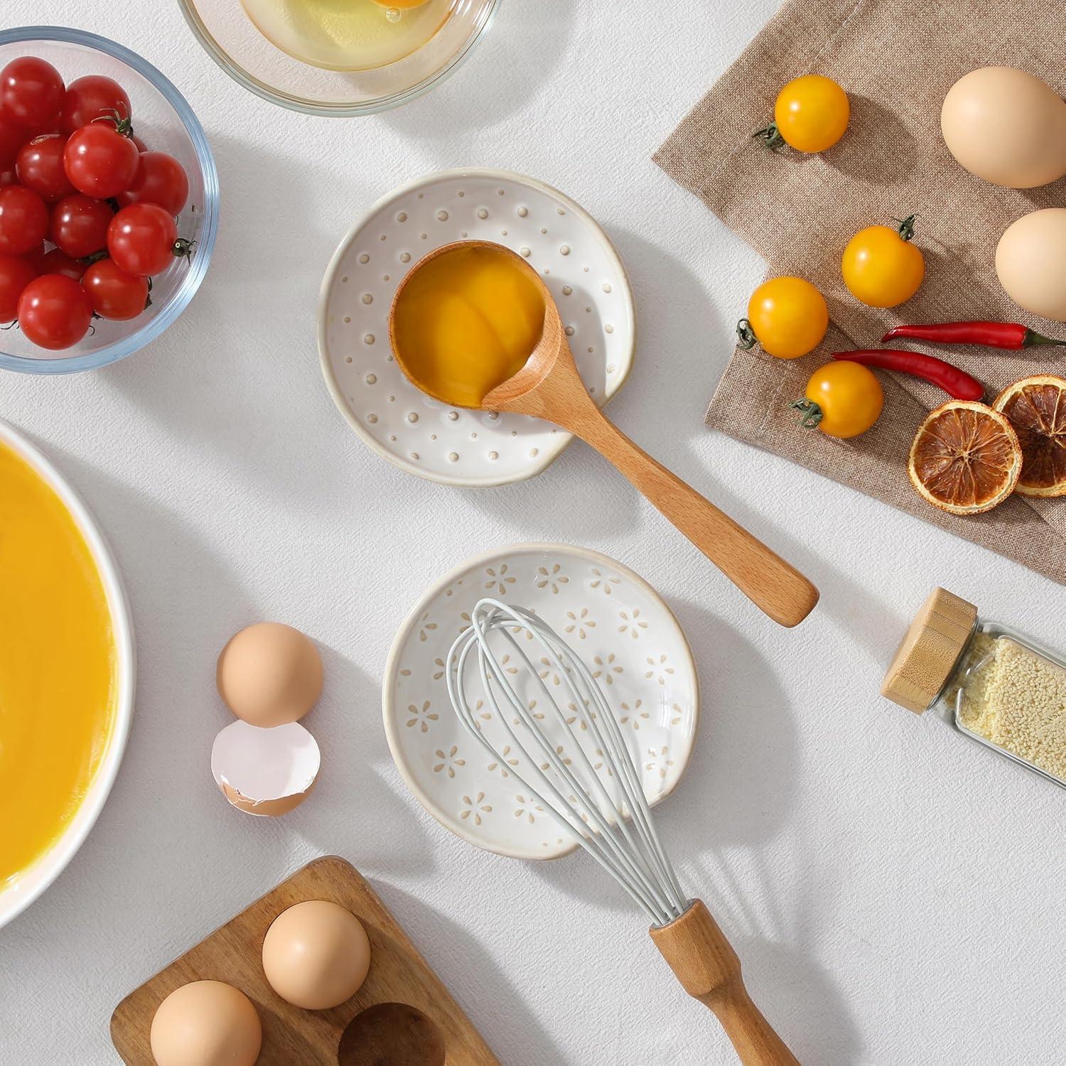 MALACASA Soportes de Cuchara de Cerámica 4 Pzs 12.7 cm