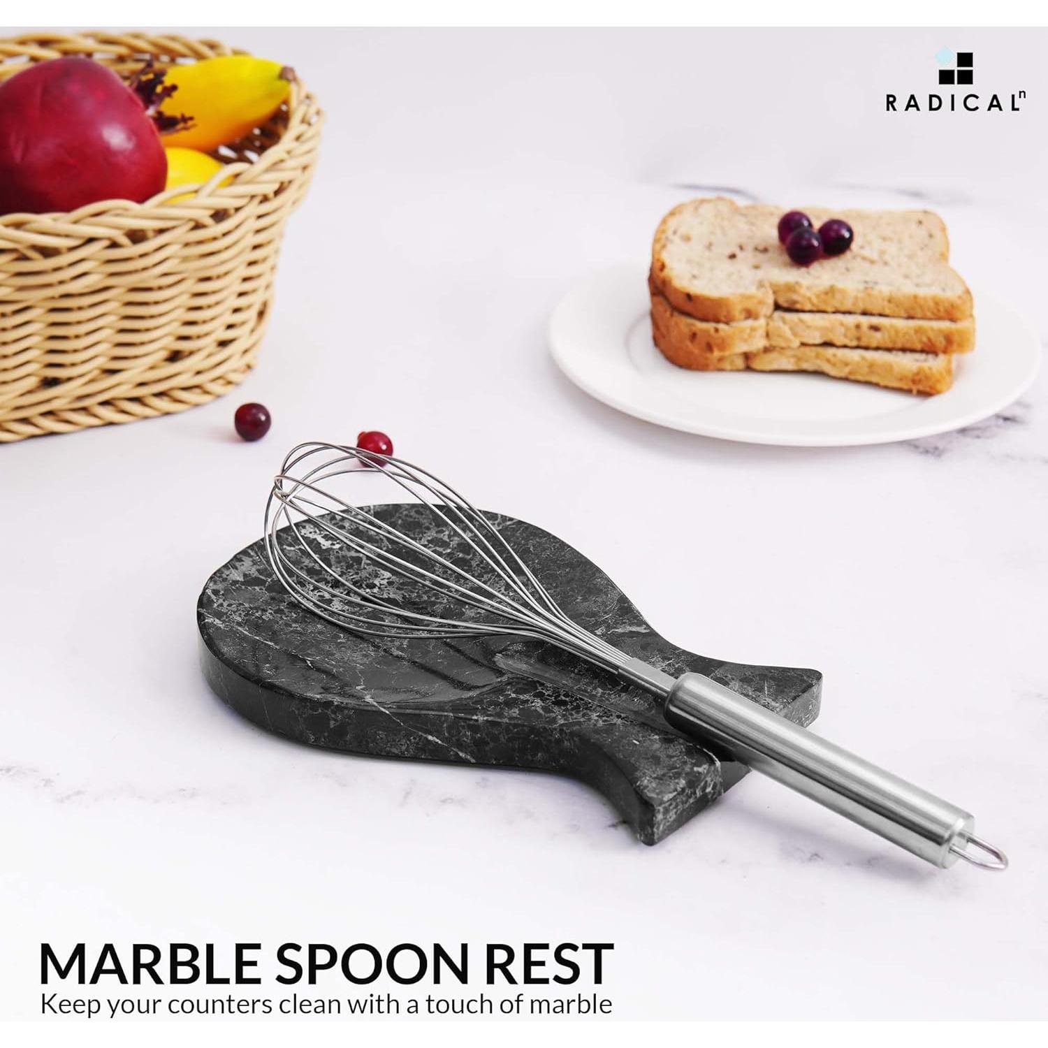 Soporte para Cucharas de Mármol Radicaln 20 cm Negro Hecho a Mano