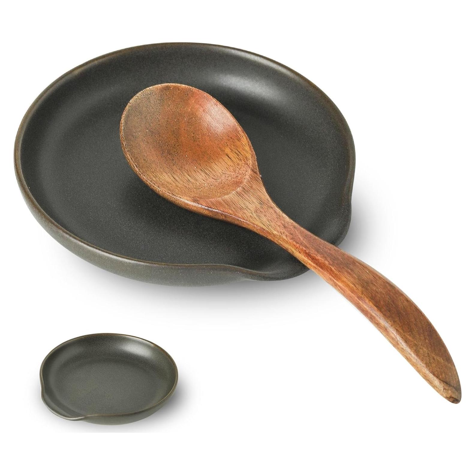 Soporte para Cucharas de Cerámica Tikooere 12.4 cm Negro Mate