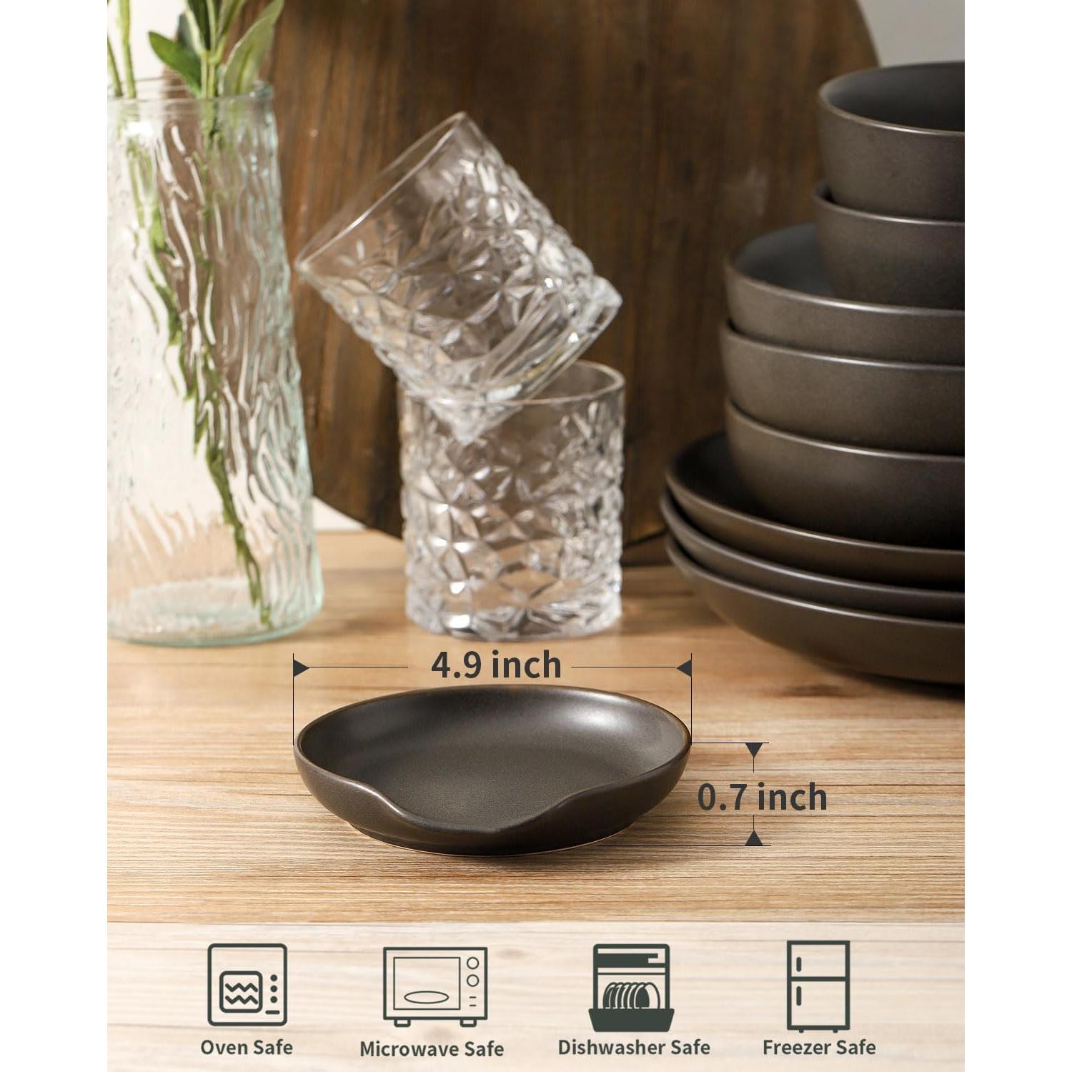 Soporte para Cucharas de Cerámica Tikooere 12.4 cm Negro Mate