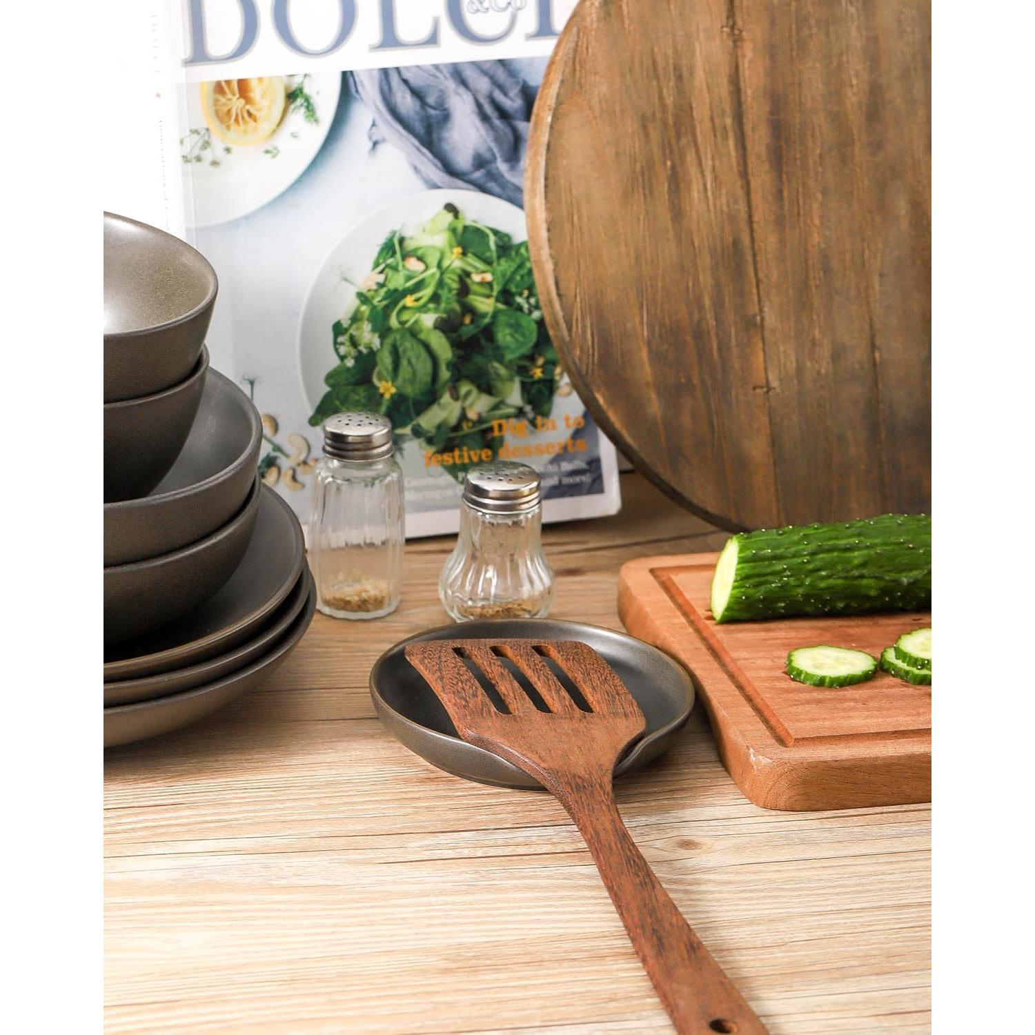 Soporte para Cucharas de Cerámica Tikooere 12.4 cm Negro Mate