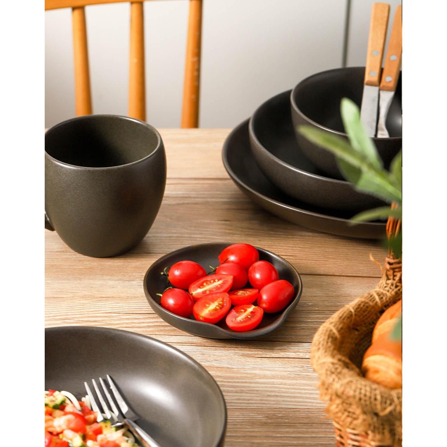 Soporte para Cucharas de Cerámica Tikooere 12.4 cm Negro Mate