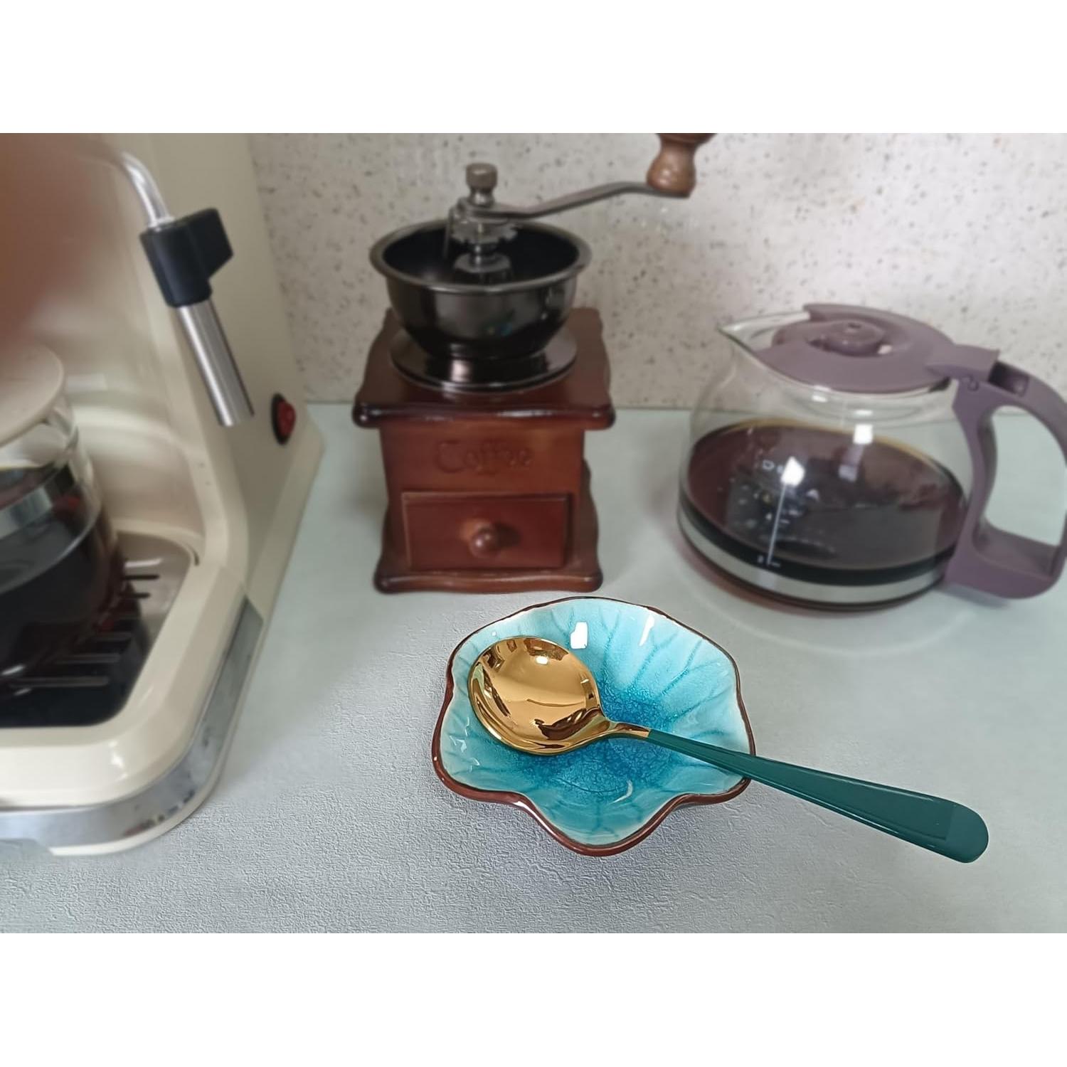 Soporte para cuchara de café cerámica Rhobtyne Grietas de hielo