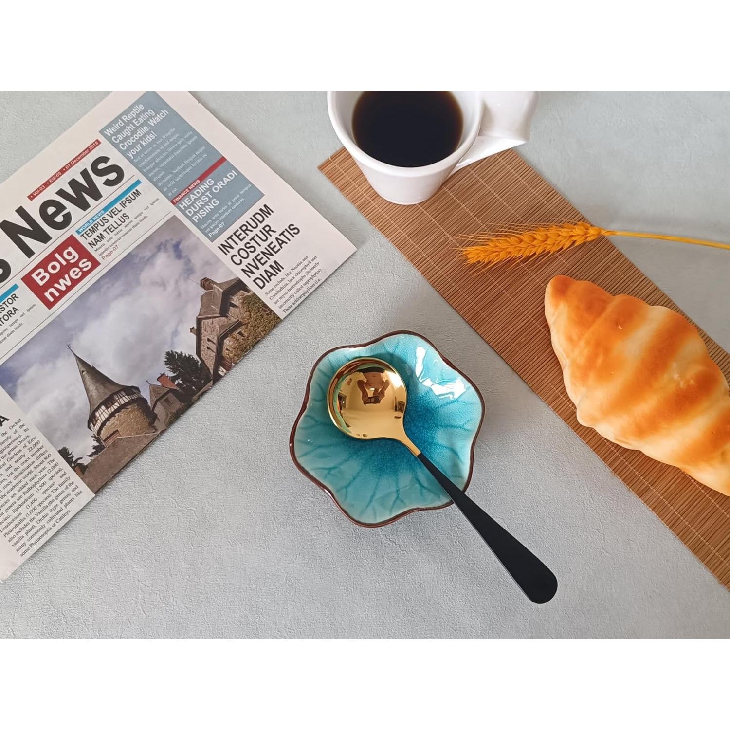 Soporte para cuchara de café cerámica Rhobtyne Grietas de hielo