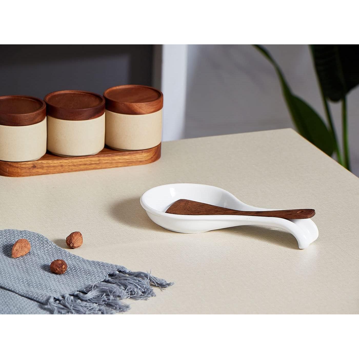 Soporte de Cuchara de Cerámica ONEMORE Grande Blanco