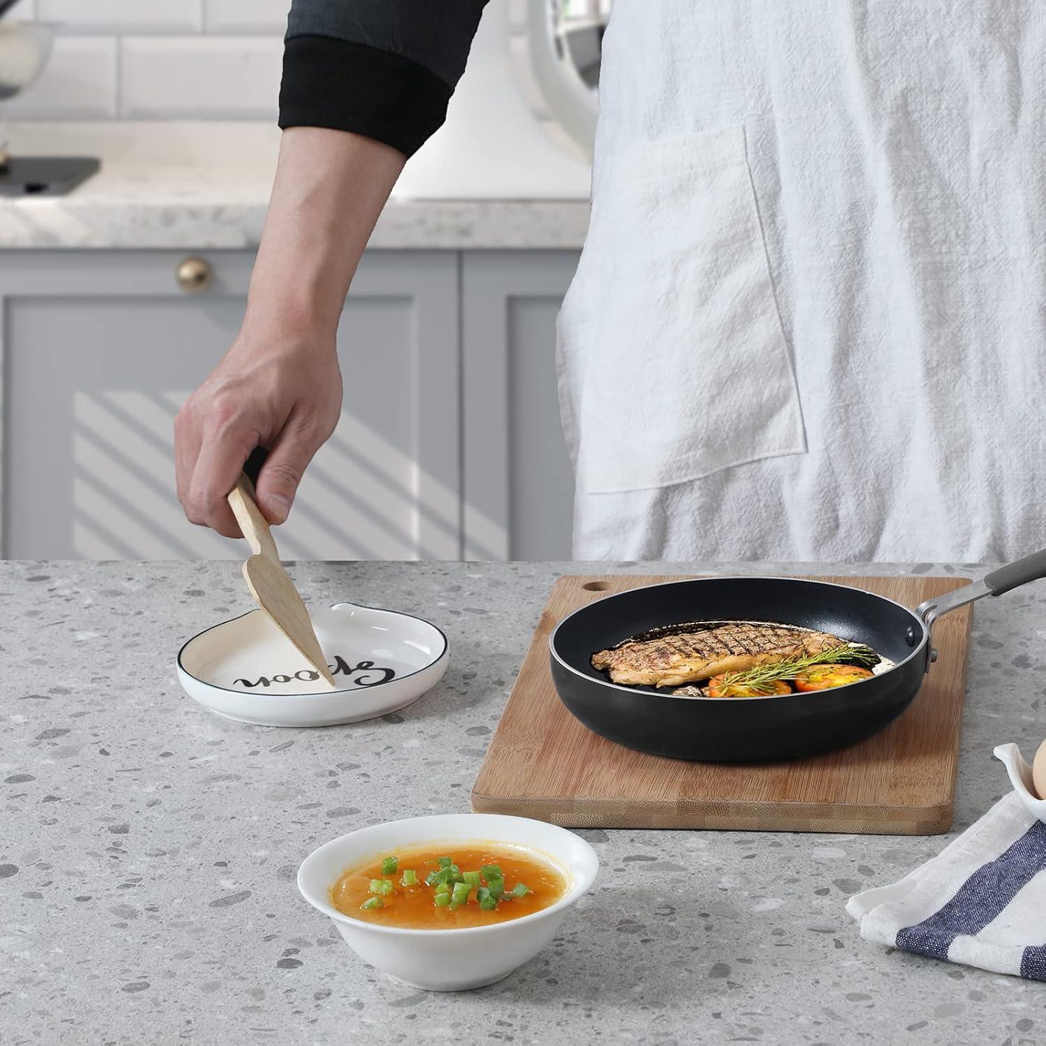 Soporte de Cuchara de Cerámica GDCZ Blanco 12.7 cm Apto Lavavajillas