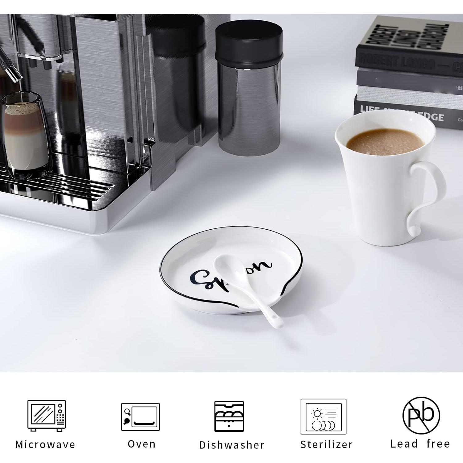 Soporte de Cuchara de Cerámica GDCZ Blanco 12.7 cm Apto Lavavajillas