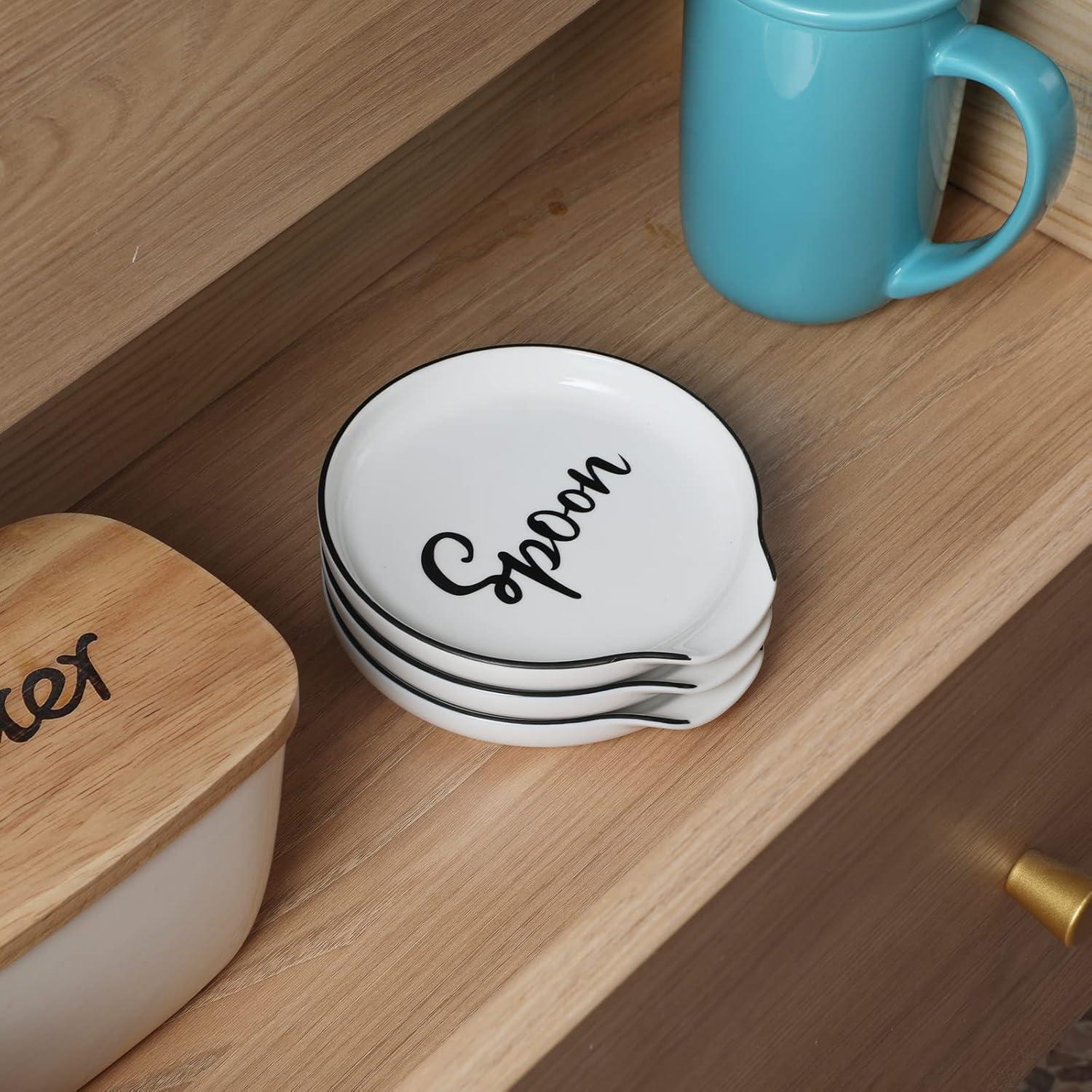 Soporte de Cuchara de Cerámica GDCZ Blanco 12.7 cm Apto Lavavajillas