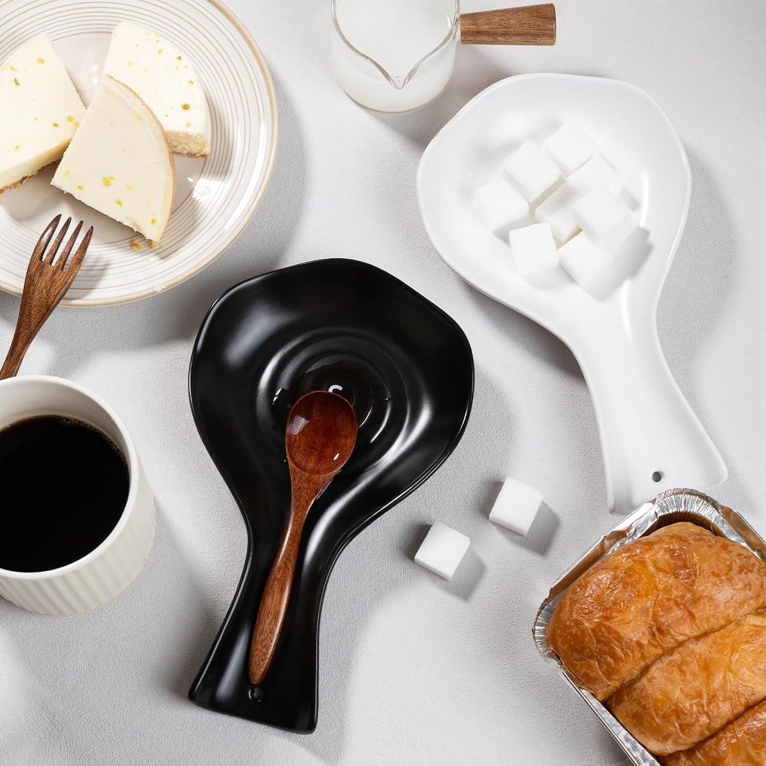 Soporte de Cucharas de Cerámica Karisky Negro 21.5x13 cm