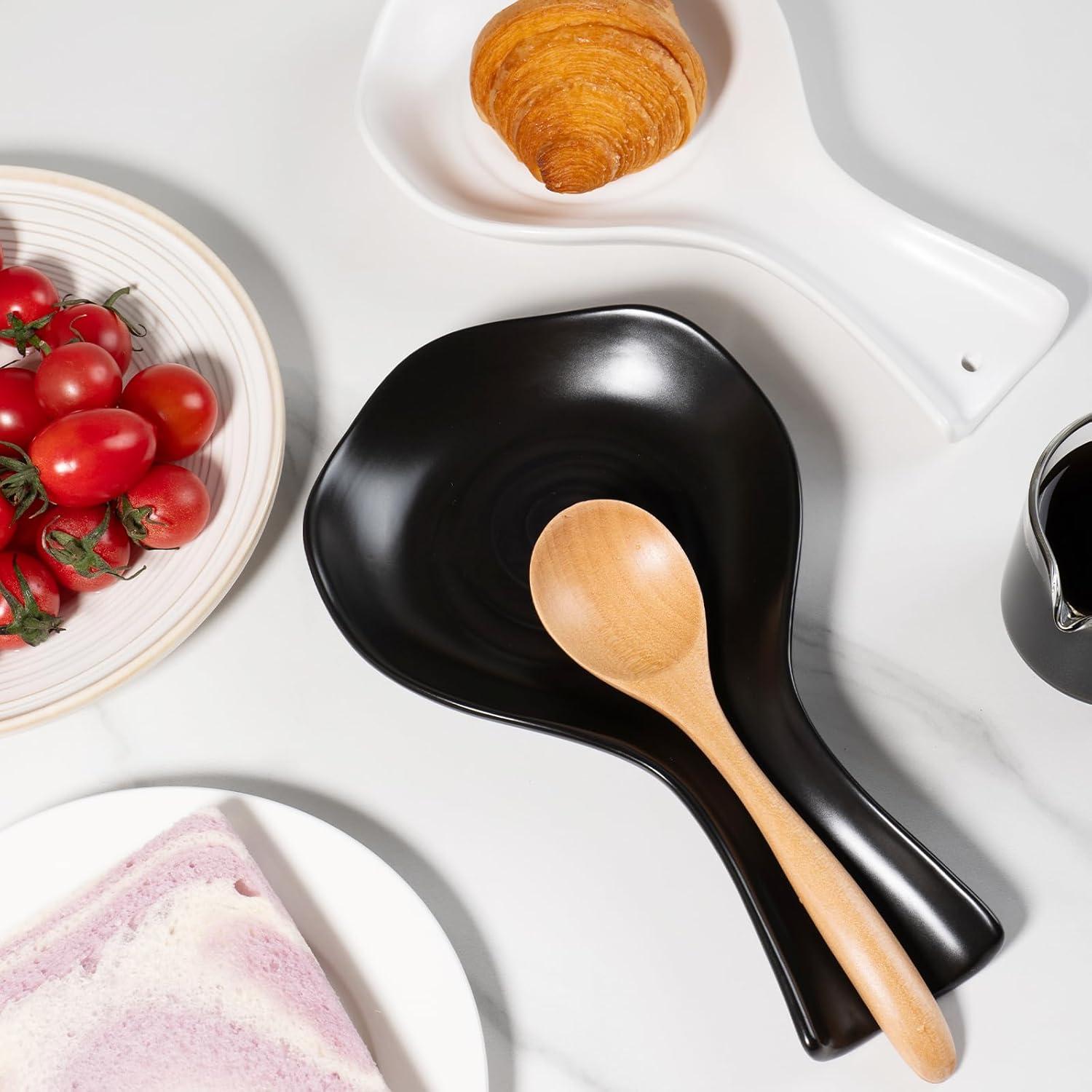 Soporte de Cucharas de Cerámica Karisky Negro 21.5x13 cm