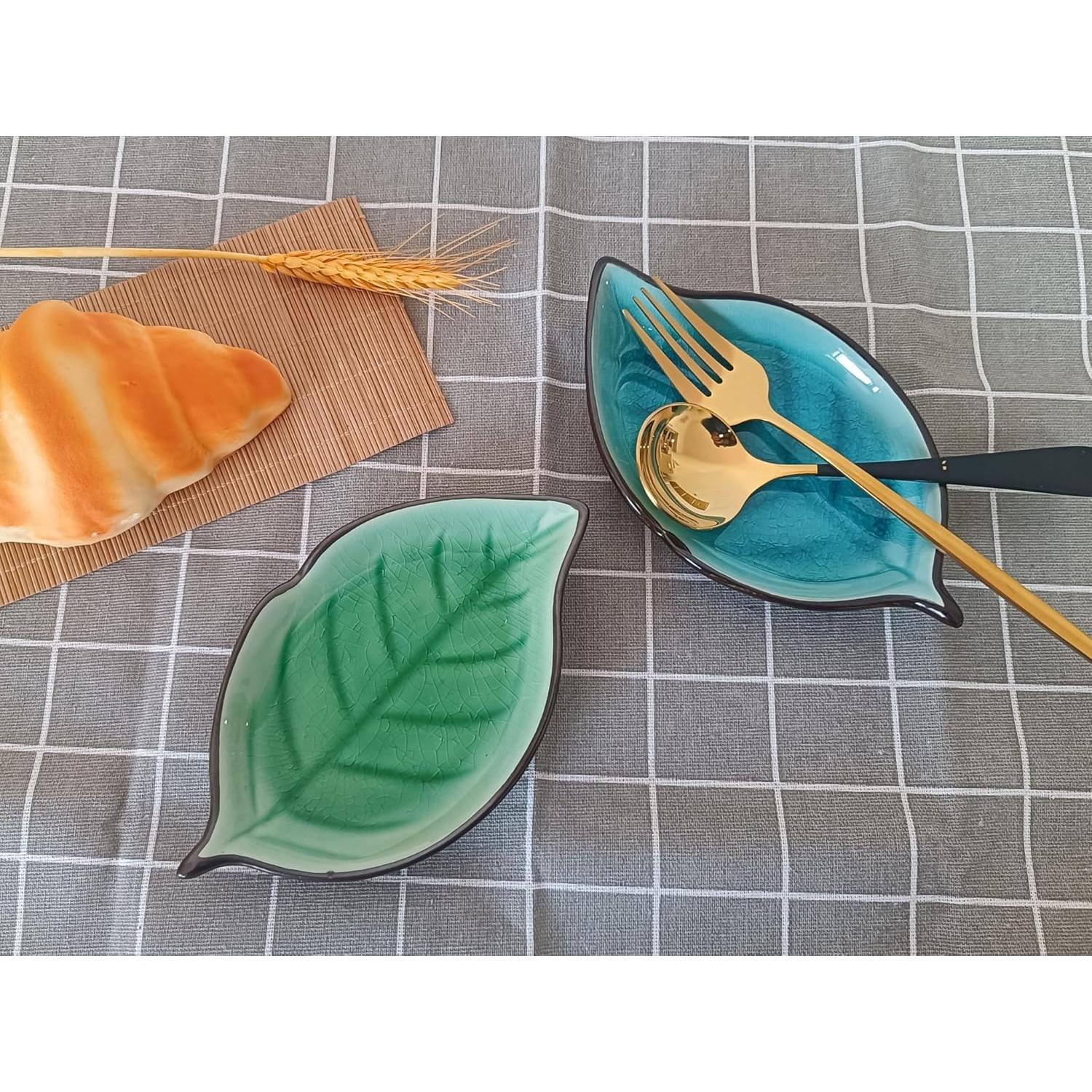 Reposap cucharas de cerámica TOPYOKK hoja esmeralda 17x10 cm