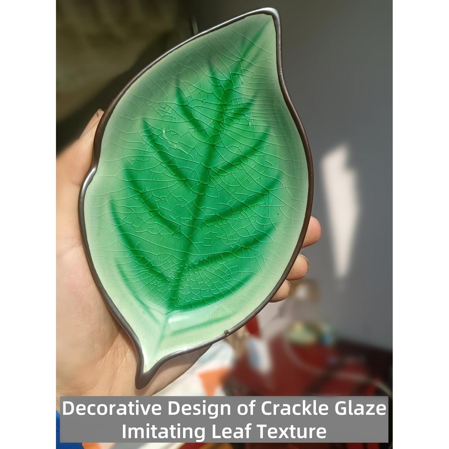 Reposap cucharas de cerámica TOPYOKK hoja esmeralda 17x10 cm