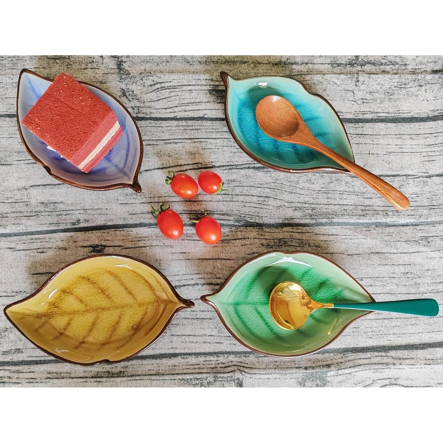 Reposap cucharas de cerámica TOPYOKK hoja esmeralda 17x10 cm