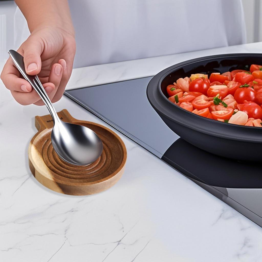 Soporte para Cuchara de Acacia Prylenza 15.5x13cm Antideslizante