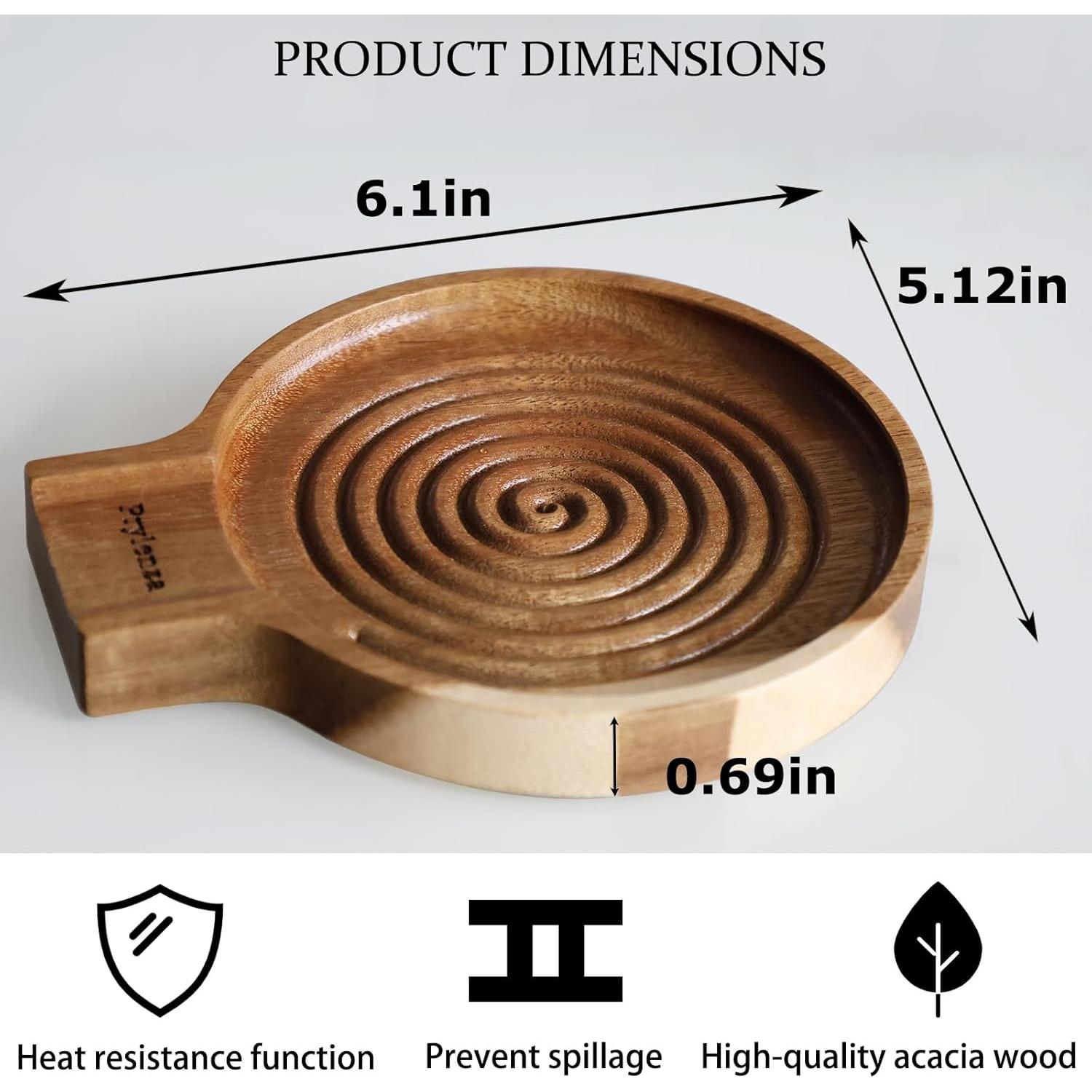 Soporte para Cuchara de Acacia Prylenza 15.5x13cm Antideslizante
