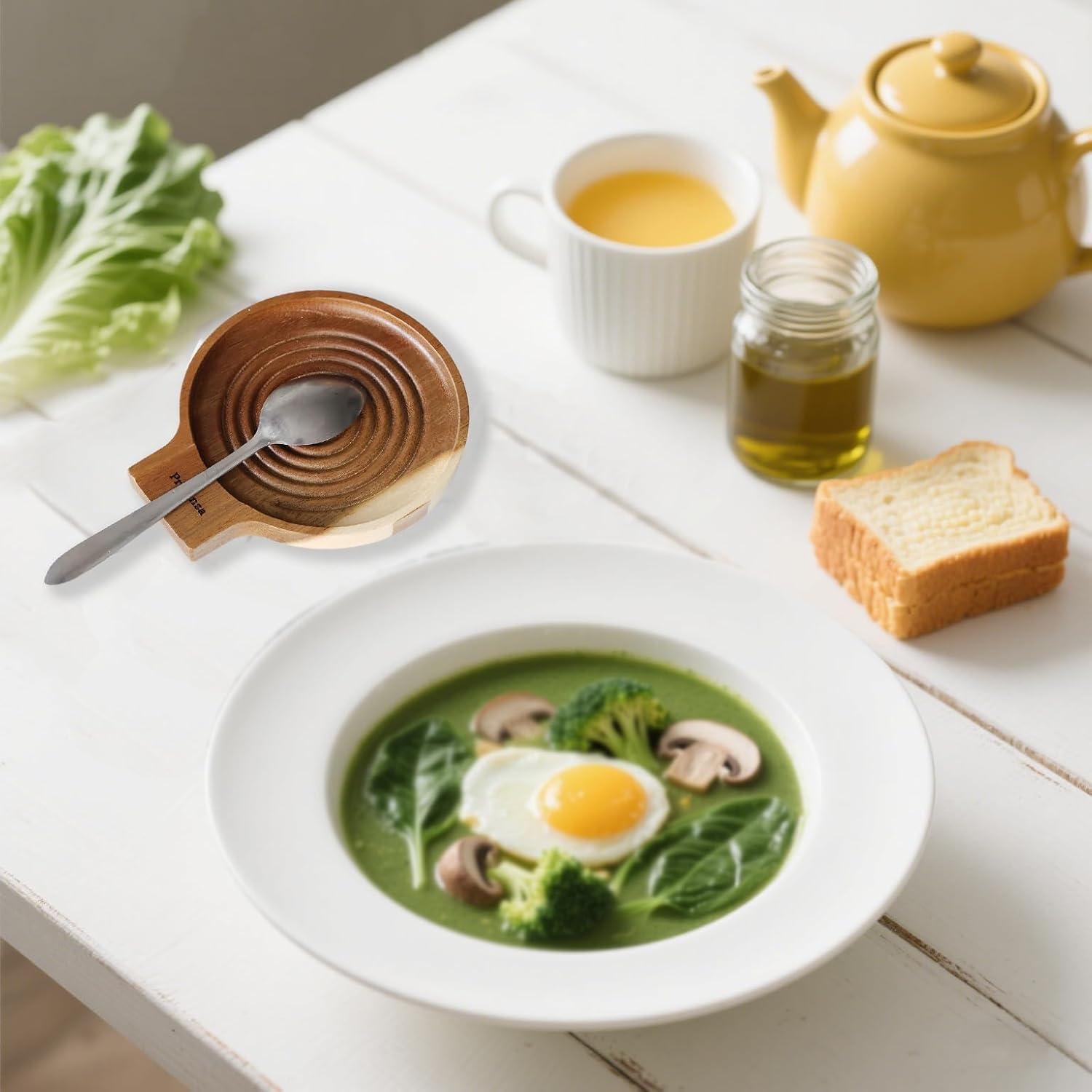 Soporte para Cuchara de Acacia Prylenza 15.5x13cm Antideslizante