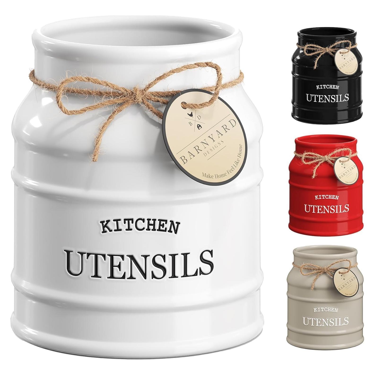 Soporte de Utensilios de Cerámica Barnyard Designs 17.15 cm Blanco