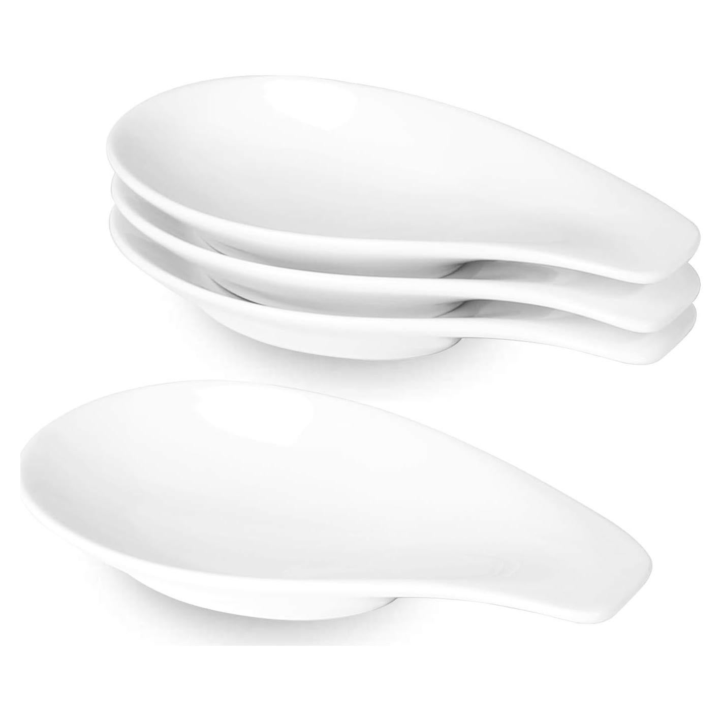 Soportes de Cucharas de Cerámica ONTUBE Set de 4 Blanco 16.5 cm