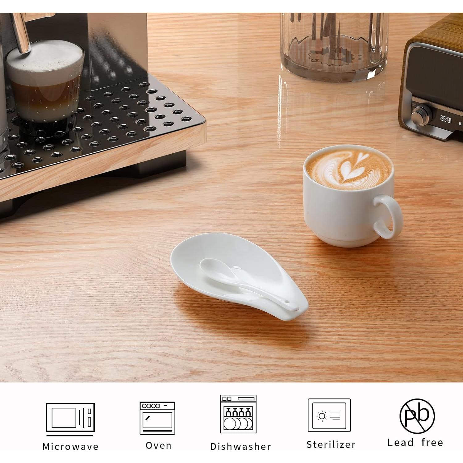 Soportes de Cucharas de Cerámica ONTUBE Set de 4 Blanco 16.5 cm