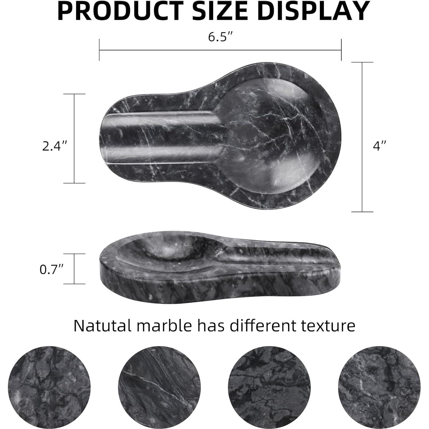 Reposapucheros de Mármol Natural HESHIBI Gris Oscuro 16.5x10.2cm