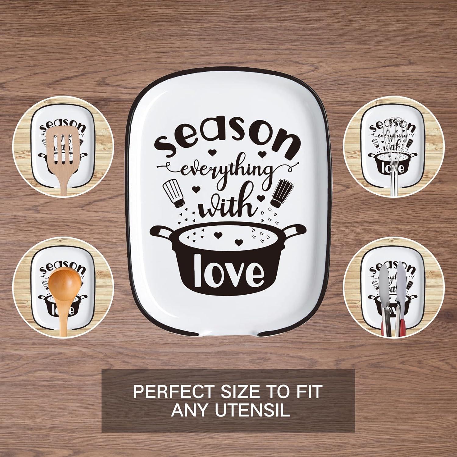 Soporte para Cucharas de Cerámica YROVWENQ Resistente al Calor