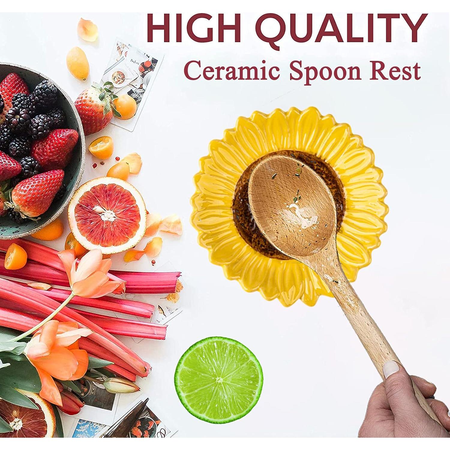 Reposap cucharas de cerámica Xili en forma de girasol - 2 PCS