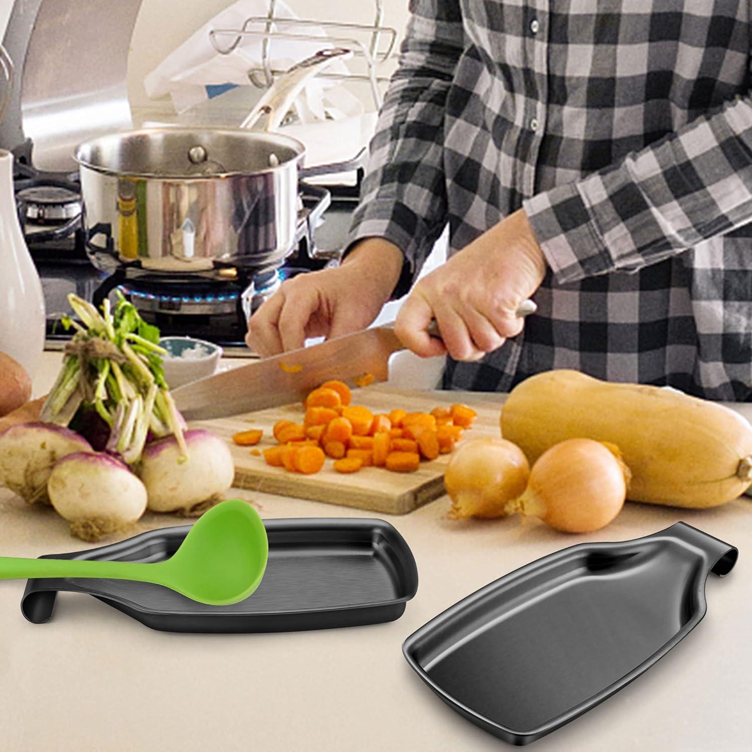 Soporte para Cucharas LIANYU Negro 2 Piezas Acero Inoxidable