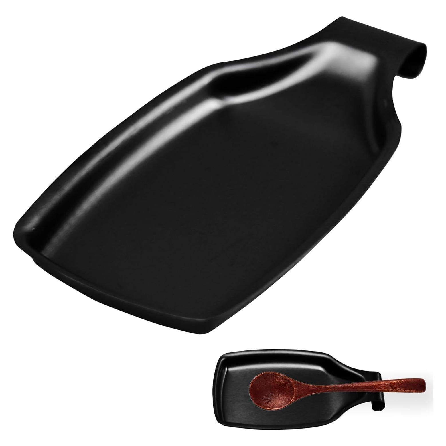 Reposap cucharas de acero inoxidable LVYKING negro amplio